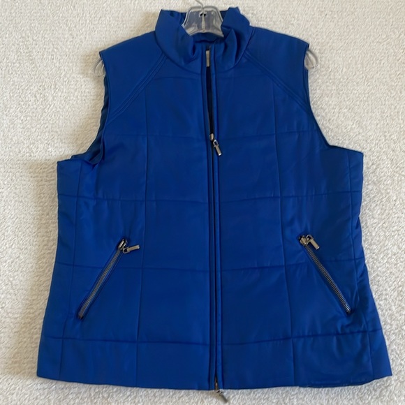 Charter Club Jackets & Blazers - CHARTER CIUB QUILTED STAND COLLAR, ROYAL BLUE VEST- SIZE LARGE